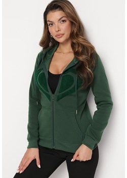 Zielona Rozsuwana Bluza z Kapturem Melargus ze sklepu Born2be Odzież w kategorii Bluzy damskie - zdjęcie 164931592