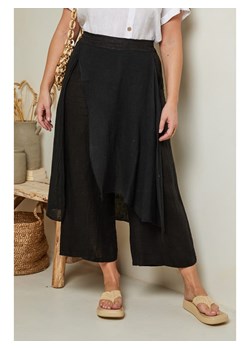 Curvy Lady Lniane spodnie w kolorze czarnym ze sklepu Limango Polska w kategorii Spodnie damskie - zdjęcie 164932790