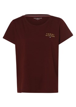 Tommy Hilfiger Damska koszulka od piżamy Kobiety Bawełna bordowy jednolity ze sklepu vangraaf w kategorii Piżamy damskie - zdjęcie 164935143