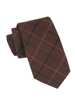 Wełniany Krawat - Alties - Brązowy w Kratkę KRALTS1002 ze sklepu JegoSzafa.pl w kategorii Krawaty - zdjęcie 164935754