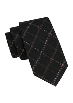 Wełniany Krawat - Alties - Czarny w Kratkę KRALTS1004 ze sklepu JegoSzafa.pl w kategorii Krawaty - zdjęcie 164935762