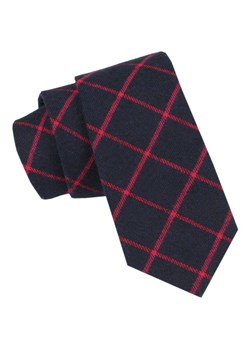Wełniany Krawat - Alties - Granatowy, Czerwone Prostokąty KRALTS0987 ze sklepu JegoSzafa.pl w kategorii Krawaty - zdjęcie 164935770