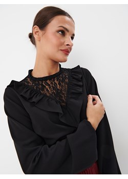 Mohito - Czarna bluzka z falbanami - czarny ze sklepu Mohito w kategorii Bluzki damskie - zdjęcie 164951972