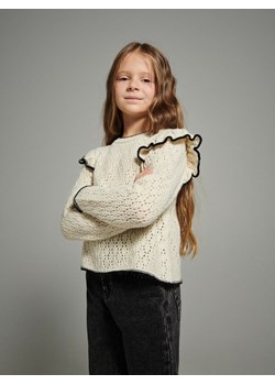 Reserved - Ażurowy sweter - złamana biel ze sklepu Reserved w kategorii Swetry dziewczęce - zdjęcie 164952583
