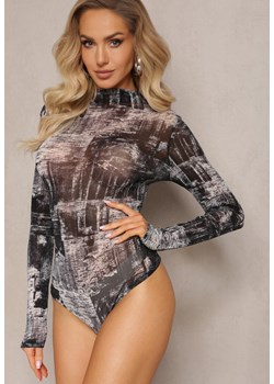 Czarne Body z Golfem i Metaliczną Nitką Niulia ze sklepu Renee odzież w kategorii Bluzki damskie - zdjęcie 164954312