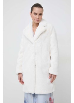 Blugirl Blumarine płaszcz damski kolor beżowy przejściowy ze sklepu ANSWEAR.com w kategorii Futra damskie - zdjęcie 165004344