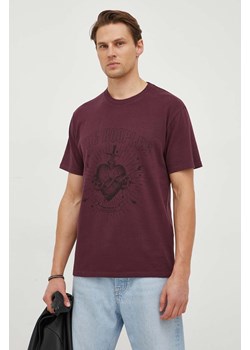 The Kooples t-shirt bawełniany męski kolor bordowy ze sklepu ANSWEAR.com w kategorii T-shirty męskie - zdjęcie 165005020