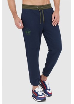 LA MARTINA Granatowe spodnie męskie dresowe z bawełny, Wybierz rozmiar L ze sklepu outfit.pl w kategorii Spodnie męskie - zdjęcie 165007080