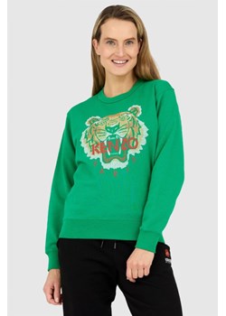 KENZO Zielona bluza damska z krzyżykowym tygrysem, Wybierz rozmiar L ze sklepu outfit.pl w kategorii Bluzy damskie - zdjęcie 165007451