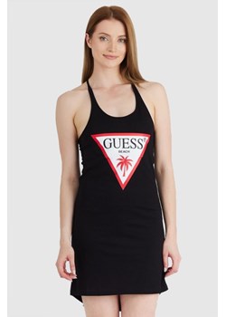 GUESS Czarna sukienka z trójkątnym logo, Wybierz rozmiar L ze sklepu outfit.pl w kategorii Sukienki - zdjęcie 165007472