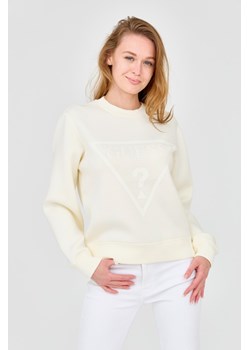 GUESS Damska bluza w kolorze ecru z dużym logo, Wybierz rozmiar XL ze sklepu outfit.pl w kategorii Bluzy damskie - zdjęcie 165007724