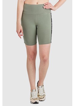GUESS Zielone legginsy damskie z lampasami, Wybierz rozmiar XS ze sklepu outfit.pl w kategorii Szorty - zdjęcie 165008110