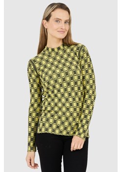 KENZO Dopasowany żółty sweterek w kratkę vichy, Wybierz rozmiar L ze sklepu outfit.pl w kategorii Swetry damskie - zdjęcie 165008312