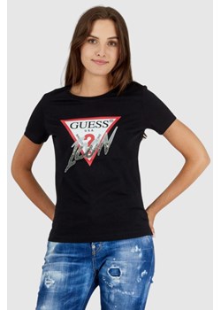 GUESS Czarny t-shirt damski icon, Wybierz rozmiar M ze sklepu outfit.pl w kategorii Bluzki damskie - zdjęcie 165008820