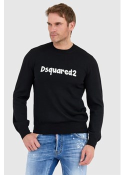 DSQUARED2 Czarny sweter męski cartoon pullover, Wybierz rozmiar L ze sklepu outfit.pl w kategorii Swetry męskie - zdjęcie 165008931