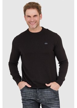 LA MARTINA Czarny sweter męski z wełną, Wybierz rozmiar 3XL ze sklepu outfit.pl w kategorii Swetry męskie - zdjęcie 165009001