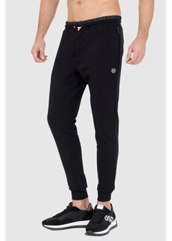 PHILIPP PLEIN Czarne spodnie dresowe męskie hexagon, Wybierz rozmiar L ze sklepu outfit.pl w kategorii Spodnie męskie - zdjęcie 165009231