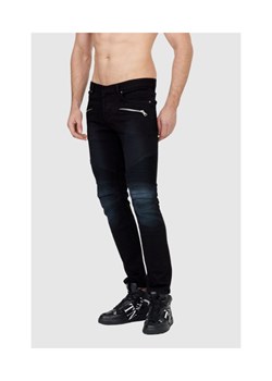 BALMAIN Czarne jeansy męskie z białym logo, Wybierz rozmiar 30 ze sklepu outfit.pl w kategorii Jeansy męskie - zdjęcie 165009733