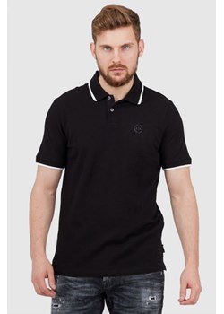 ARMANI EXCHANGE Czarna koszulka polo z okrągłym logo, Wybierz rozmiar S ze sklepu outfit.pl w kategorii T-shirty męskie - zdjęcie 165009860
