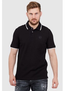 ARMANI EXCHANGE Czarna koszulka polo z okrągłym logo, Rozmiar S ze sklepu outfit.pl w kategorii T-shirty męskie - zdjęcie 165009860