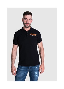 JUST CAVALLI Koszulka polo męska, czarna złoto srebrne logo, Rozmiar XXL ze sklepu outfit.pl w kategorii T-shirty męskie - zdjęcie 165010252