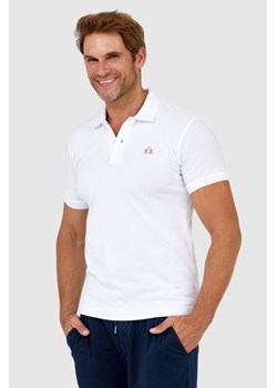 LA MARTINA Biała koszulka polo z małym logo, Wybierz rozmiar 3XL ze sklepu outfit.pl w kategorii T-shirty męskie - zdjęcie 165010280