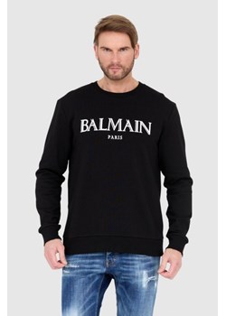 BALMAIN Czarna bluza męska z dużym logo, Wybierz rozmiar S ze sklepu outfit.pl w kategorii Bluzy męskie - zdjęcie 165010512