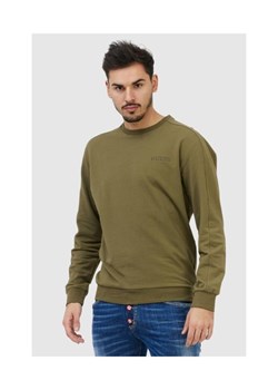GUESS Zielona bluza męska z wyszywanym logo, Wybierz rozmiar XXL ze sklepu outfit.pl w kategorii Bluzy męskie - zdjęcie 165010863