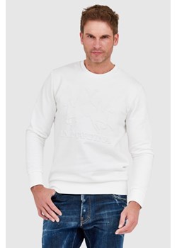 LA MARTINA Biała bluza męska z tłoczonym logo, Wybierz rozmiar L ze sklepu outfit.pl w kategorii Bluzy męskie - zdjęcie 165010911
