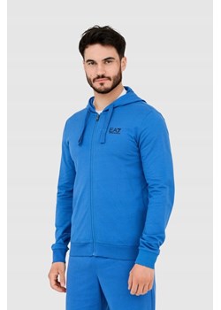 EA7 Niebieska bluza męska z kapturem, Wybierz rozmiar XXL ze sklepu outfit.pl w kategorii Bluzy męskie - zdjęcie 165011261
