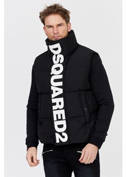 DSQUARED2 Czarny puchowy bezrękawnik z dużym logo, Rozmiar 52 ze sklepu outfit.pl w kategorii Kamizelki męskie - zdjęcie 165011474