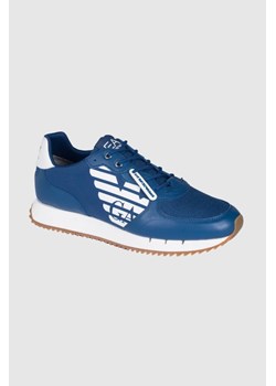 EA7 Niebieskie sneakersy z białą podeszwą, Wybierz rozmiar 45 1/3 ze sklepu outfit.pl w kategorii Buty sportowe męskie - zdjęcie 165012493