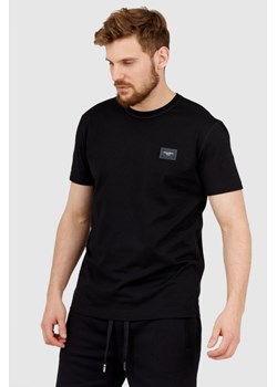 DOLCE & GABBANA Czarny t-shirt męski z aplikacją z logo, Wybierz rozmiar 44 ze sklepu outfit.pl w kategorii T-shirty męskie - zdjęcie 165013832