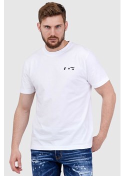 OFF-WHITE Biały t-shirt męski z wytłaczanym logo, Wybierz rozmiar S ze sklepu outfit.pl w kategorii T-shirty męskie - zdjęcie 165014223