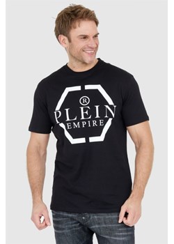 PHILIPP PLEIN Czarny t-shirt męski z logo, Wybierz rozmiar L ze sklepu outfit.pl w kategorii T-shirty męskie - zdjęcie 165014291