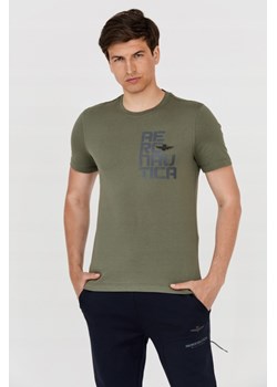 AERONAUTICA MILITARE Zielony t-shirt męski, Wybierz rozmiar 3XL ze sklepu outfit.pl w kategorii T-shirty męskie - zdjęcie 165014542