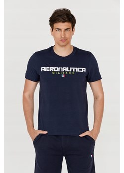 AERONAUTICA MILITARE Granatowy t-shirt męski, Wybierz rozmiar XL ze sklepu outfit.pl w kategorii T-shirty męskie - zdjęcie 165014574
