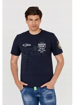 AERONAUTICA MILITARE Granatowy t-shirt męski, Wybierz rozmiar XXL ze sklepu outfit.pl w kategorii T-shirty męskie - zdjęcie 165014593