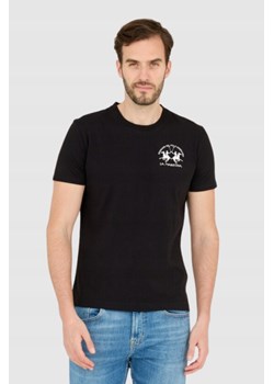 LA MARTINA Czarny męski t-shirt Regular Fit, Wybierz rozmiar XL ze sklepu outfit.pl w kategorii T-shirty męskie - zdjęcie 165014612