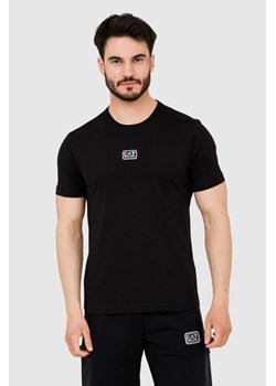EA7 Czarny t-shirt męski z naszywką z logo, Wybierz rozmiar XXL ze sklepu outfit.pl w kategorii T-shirty męskie - zdjęcie 165014660