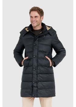 BLAUER Czarna długa puchowa kurtka męska GUS z odpinanym kapturem, Wybierz rozmiar 3XL ze sklepu outfit.pl w kategorii Kurtki męskie - zdjęcie 165014740