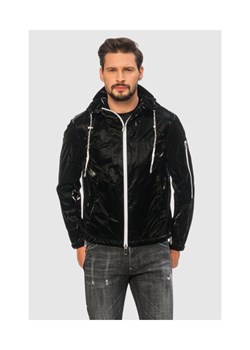 EMPORIO ARMANI Czarna kurtka z tkaniny technicznej extra shiny glass, Wybierz rozmiar 50 ze sklepu outfit.pl w kategorii Kurtki męskie - zdjęcie 165015263