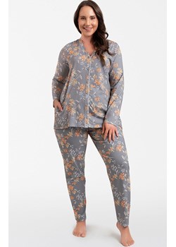 Bawełniana piżama damska rozpinana Nidri, Kolor szary-wzór, Rozmiar S, Italian Fashion ze sklepu Intymna w kategorii Piżamy damskie - zdjęcie 165018534