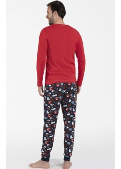 Piżama męska świąteczna czerwona Rojas, Kolor czerwony-wzór, Rozmiar S, Italian Fashion ze sklepu Intymna w kategorii Piżamy męskie - zdjęcie 165018553
