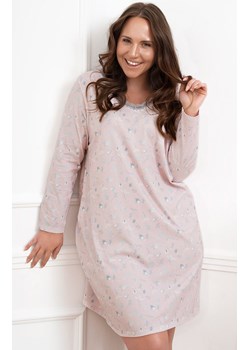 Bawełniana koszula nocna damska z długim rękawem Simona, Kolor różowo-szary, Rozmiar M, Italian Fashion ze sklepu Intymna w kategorii Koszule nocne - zdjęcie 165018563
