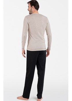 Piżama męska z długim rękawem i długą nogawką Zermat, Kolor beżowo-czarny, Rozmiar S, Italian Fashion - id: 178983 - marki Italian Fashion - 165018574 Piżama męska z długim rękawem i długą nogawką Zermat, Kolor beżowo-czarny, Rozmiar S, Italian Fashion ze sklepu Intymna w kategorii Piżamy męskie - zdjęcie 165018574