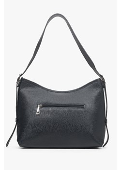 Estro: Czarna torebka damska na ramię ze skóry naturalnej ze sklepu Estro w kategorii Torby Shopper bag - zdjęcie 165026111