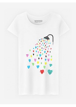 WOOOP Koszulka &quot;Love Shower&quot; w kolorze białym ze sklepu Limango Polska w kategorii Bluzki damskie - zdjęcie 165030300