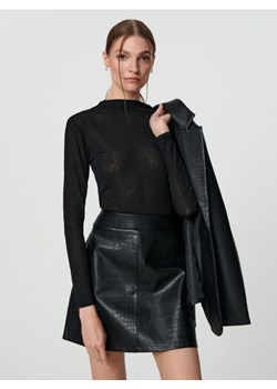 Sinsay - Spódnica mini z imitacji skóry - czarny ze sklepu Sinsay w kategorii Spódnice - zdjęcie 165033972