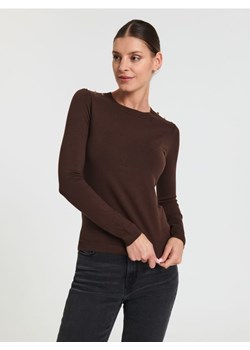 Sinsay - Sweter z ozdobnymi guzikami - brązowy ze sklepu Sinsay w kategorii Swetry damskie - zdjęcie 165034031
